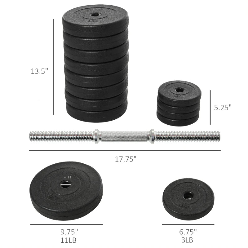 Adjustable Weight Dumbbell Set (2x44 or 2x55 lbs)